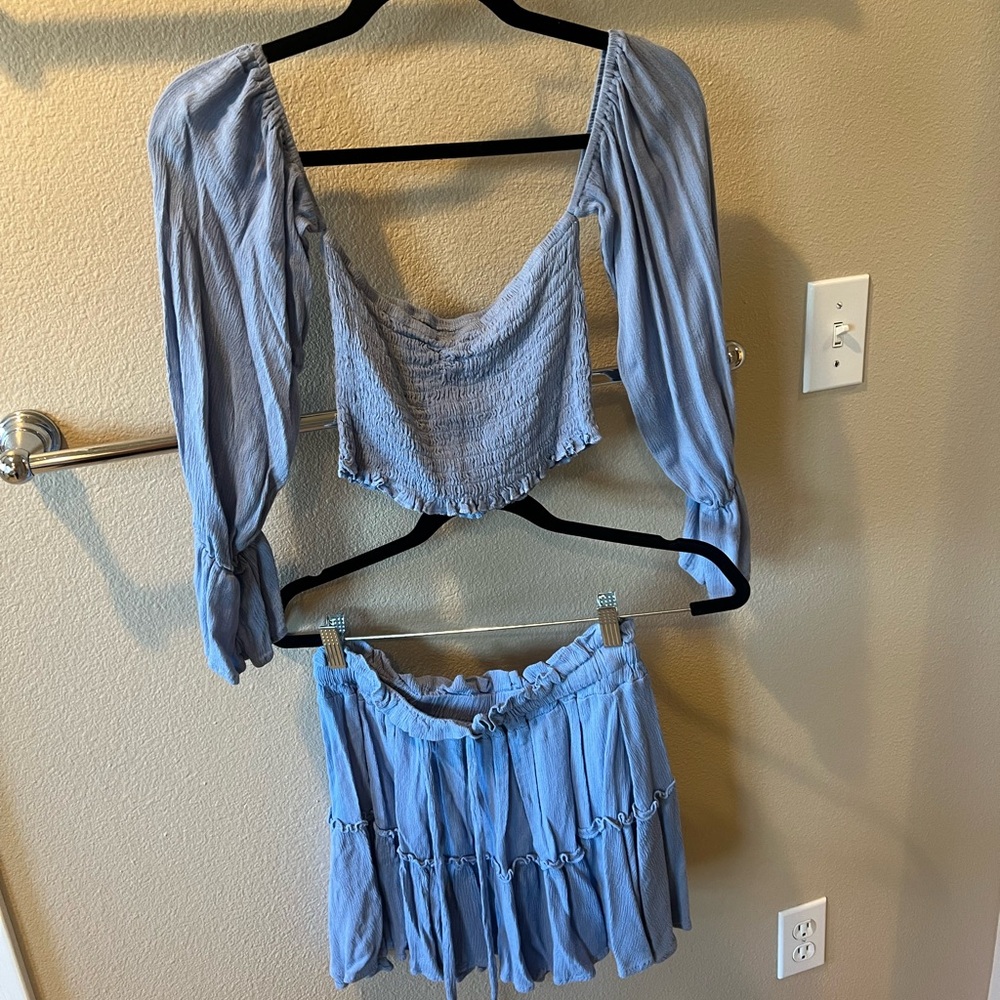 Blue Women's Skirt Set